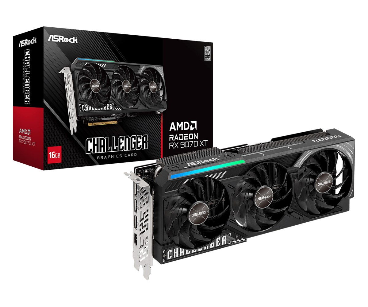 SCHEDA-VIDEO-PCI-EXPRESS-ASROCK-CHALLENGER-RADEON-RX-9070-XT,-16GB-DI-MEMORIA-GDDR6,-MEMORY-BUS-256BIT,-TRIPLE-FAN,-2X8-PIN,-1XHDMI-E-3XDISPLAY-PORT